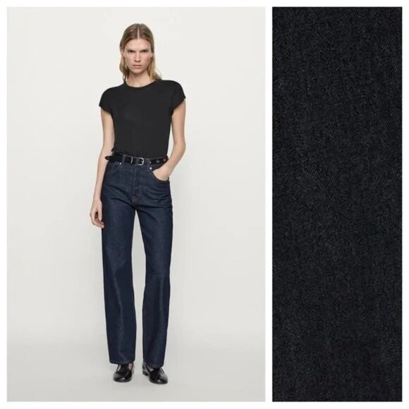 Massimo Dutti Womens Dark Wash Flared Jeans Size 8 - Picture 1 of 11